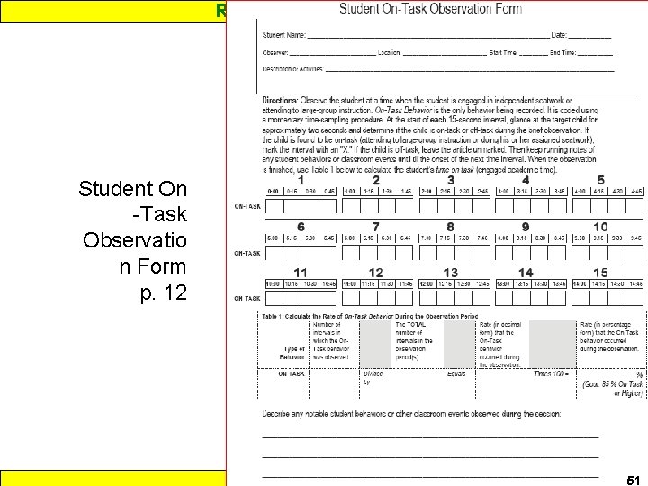 Response to Intervention Student On -Task Observatio n Form p. 12 www. interventioncentral. org