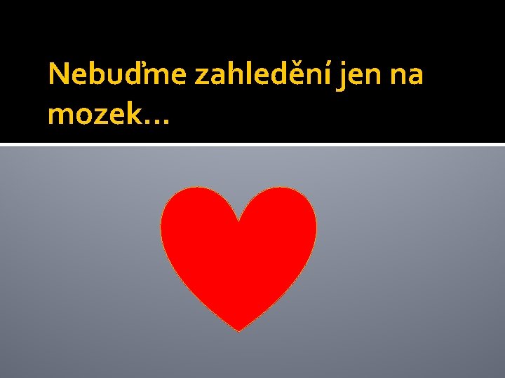 Nebuďme zahledění jen na mozek. . . 