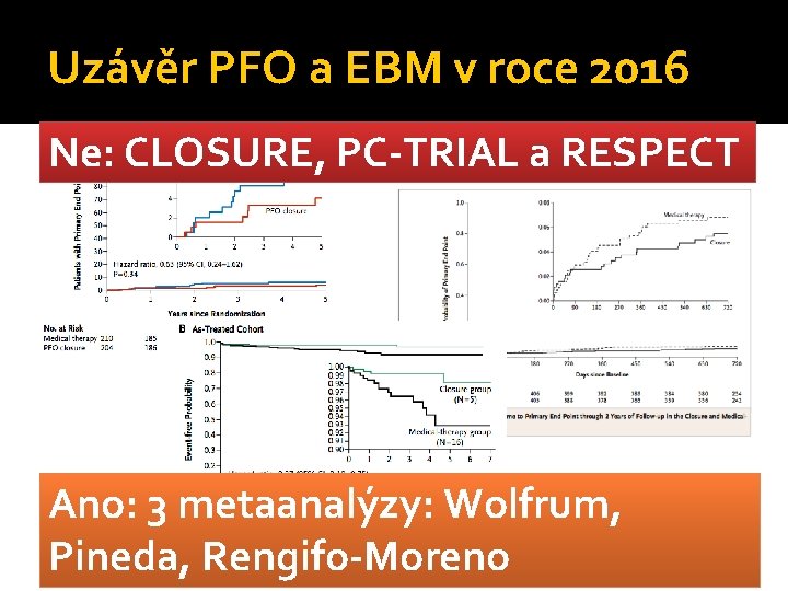 Uzávěr PFO a EBM v roce 2016 Ne: CLOSURE, PC-TRIAL a RESPECT Ano: 3