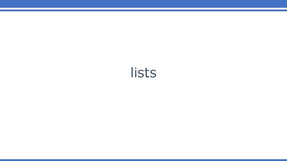 lists 
