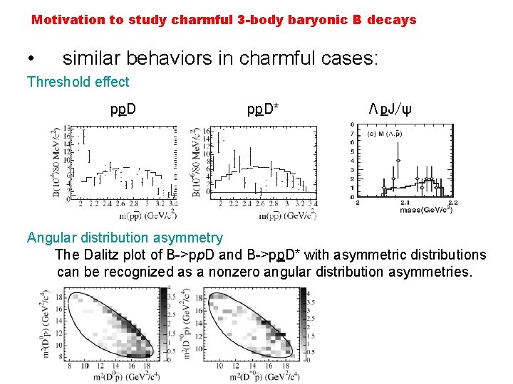 Motivation to study charmful 3 -body baryonic B decays • similar behaviors in charmful