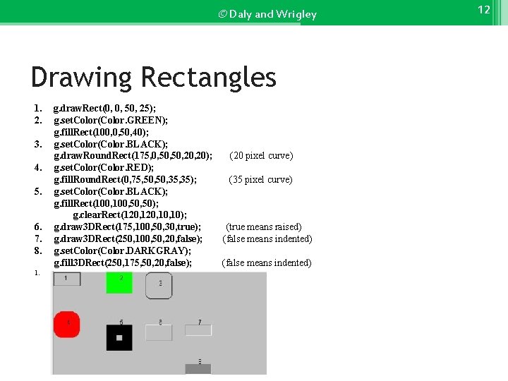 © Daly and Wrigley Drawing Rectangles 1. 2. 3. 4. 5. 6. 7. 8.