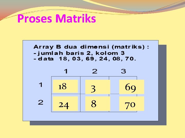 Proses Matriks 18 3 69 24 8 70 
