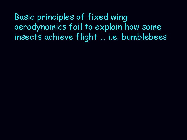 Basic principles of fixed wing aerodynamics fail to explain how some insects achieve flight