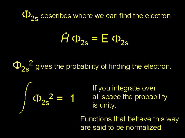 F 2 s describes where we can find the electron Ĥ F 2 s