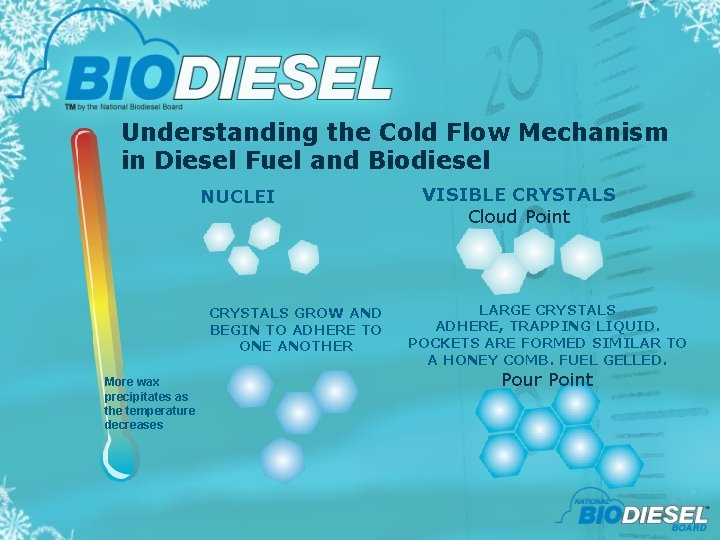 Understanding the Cold Flow Mechanism in Diesel Fuel and Biodiesel NUCLEI CRYSTALS GROW AND
