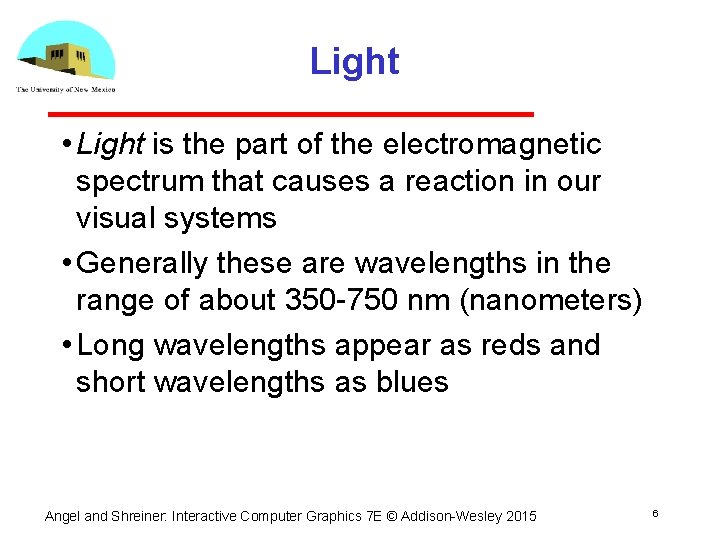 Light • Light is the part of the electromagnetic spectrum that causes a reaction Light • Light is the part of the electromagnetic spectrum that causes a reaction
