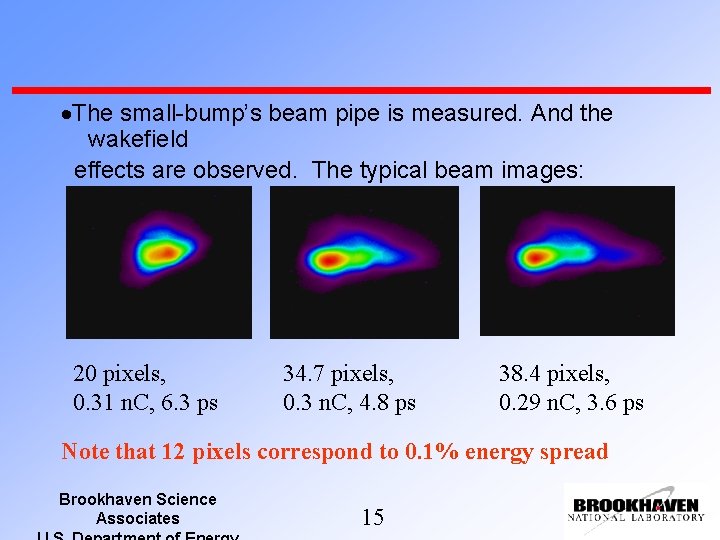  The small-bump’s beam pipe is measured. And the wakefield effects are observed. The