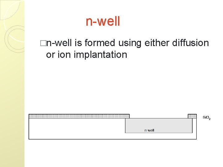 n-well �n-well is formed using either diffusion or ion implantation 
