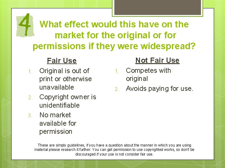 What effect would this have on the market for the original or for permissions