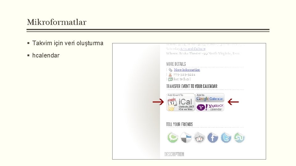 Mikroformatlar § Takvim için veri oluşturma § hcalendar 