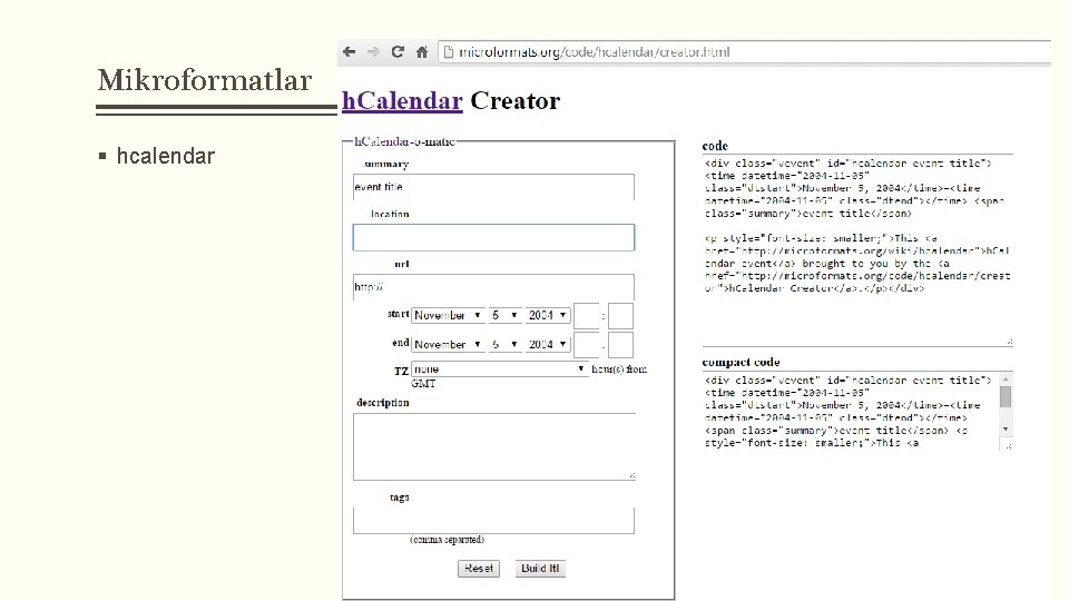 Mikroformatlar § hcalendar 