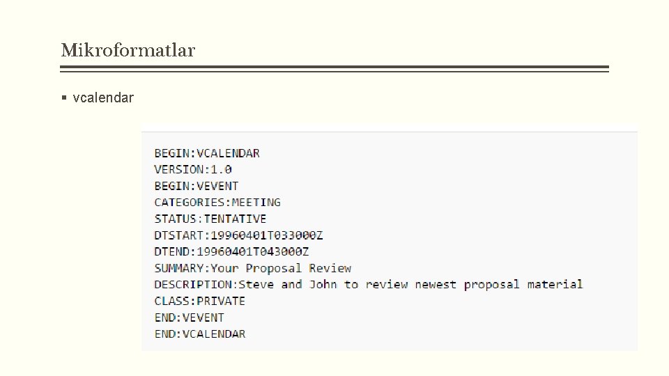 Mikroformatlar § vcalendar 