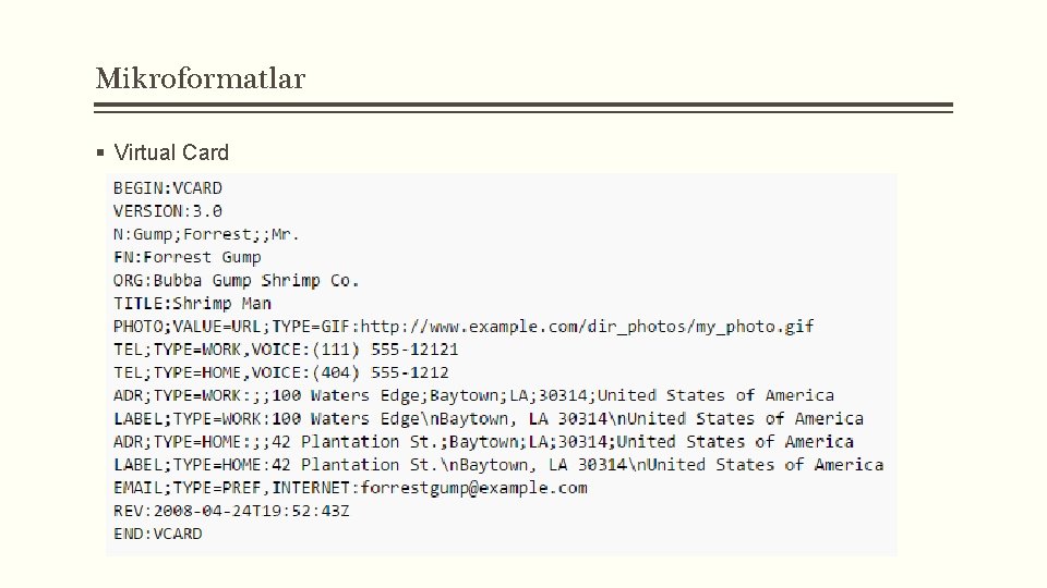 Mikroformatlar § Virtual Card 