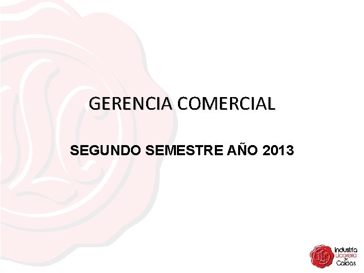 GERENCIA COMERCIAL SEGUNDO SEMESTRE AÑO 2013 