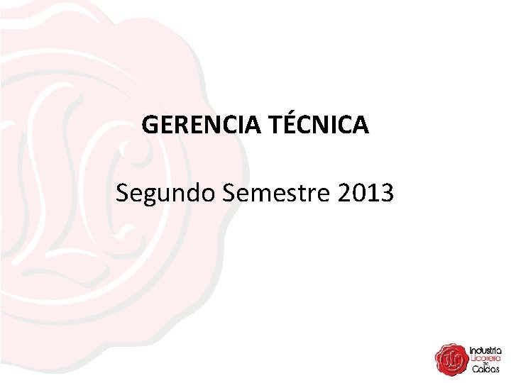 GERENCIA TÉCNICA Segundo Semestre 2013 