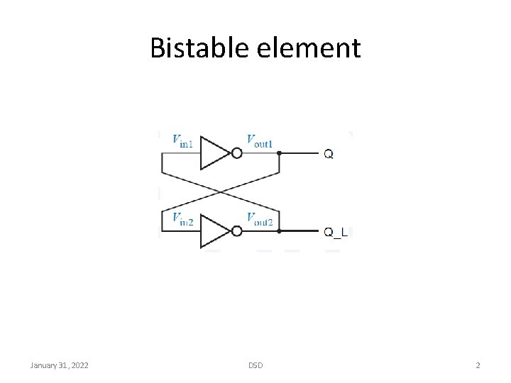 Bistable element January 31, 2022 DSD 2 