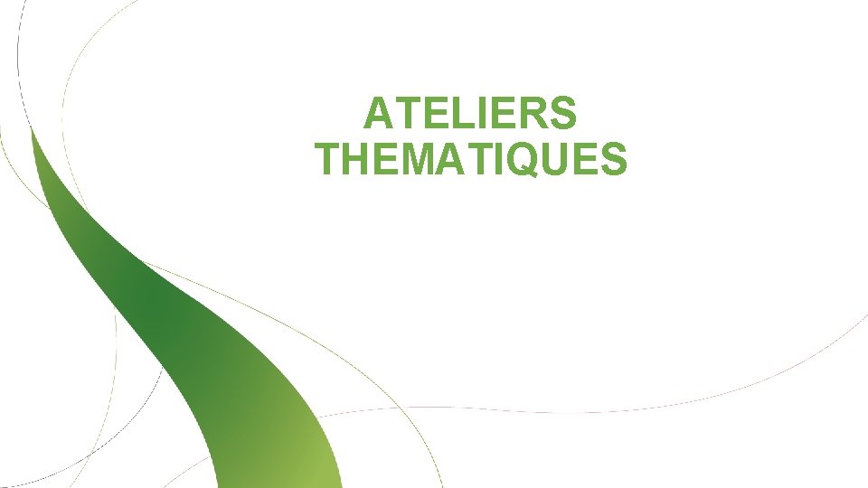 ATELIERS THEMATIQUES 