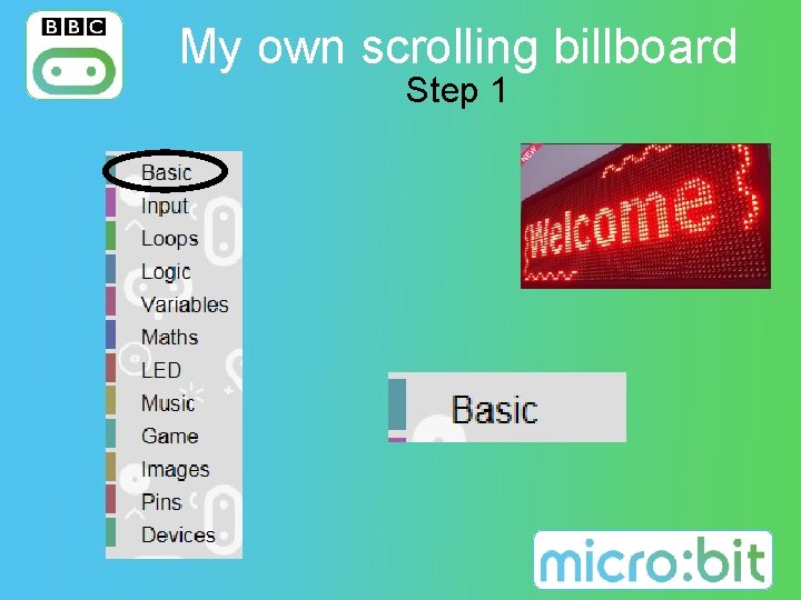 My own scrolling billboard Step 1 