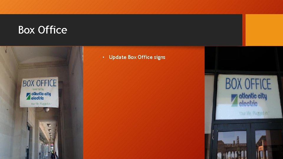 Box Office • Update Box Office signs 