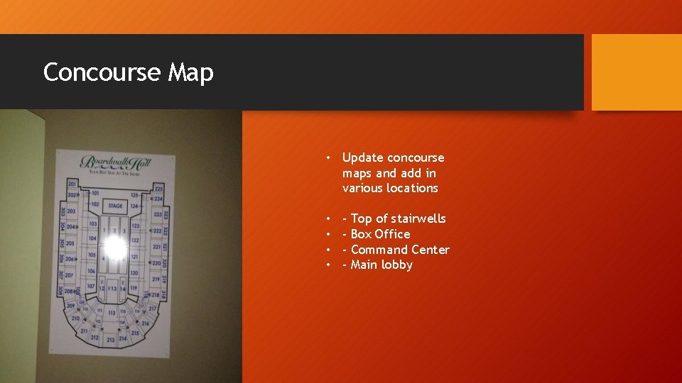 Concourse Map • Update concourse maps and add in various locations • • -