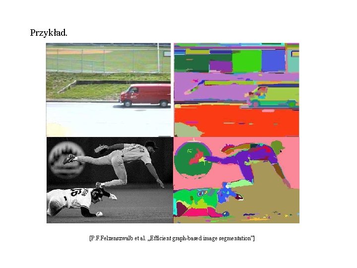 Przykład. [P. F. Felzenszwalb et al. „Efficient graph-based image segmentation”] 