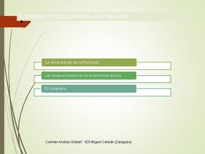 2. ORIGEN Y EVOLUCIÓN DEL CASTELLANO 6 La romanización de la Península Las lenguas