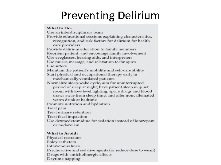Preventing Delirium 