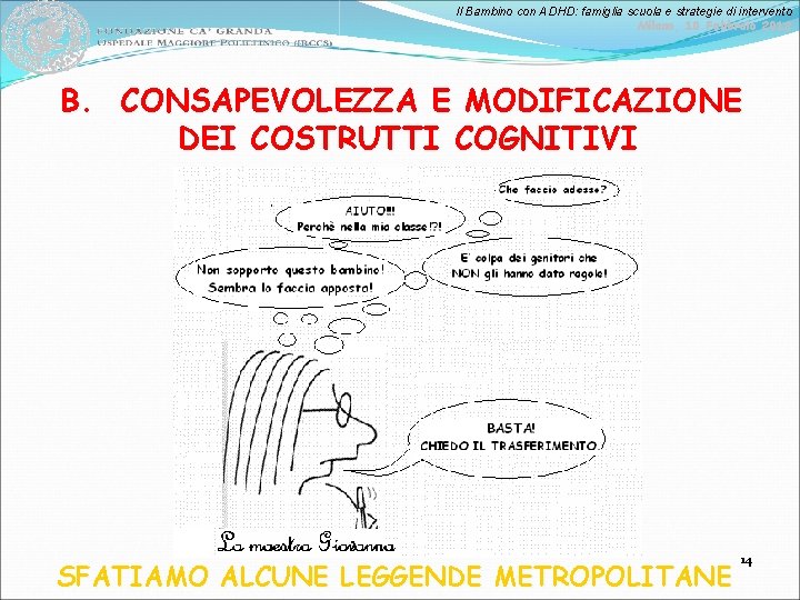 Il Bambino con ADHD: famiglia scuola e strategie di intervento Milano, 10 Febbraio 2012