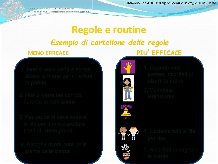 Il Bambino con ADHD: famiglia scuola e strategie di intervento Milano, 10 Febbraio 2012