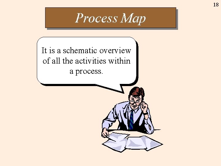 18 Process Map It is a schematic overview of all the activities within a