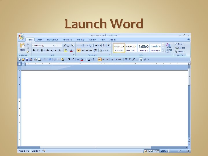 Launch Word 