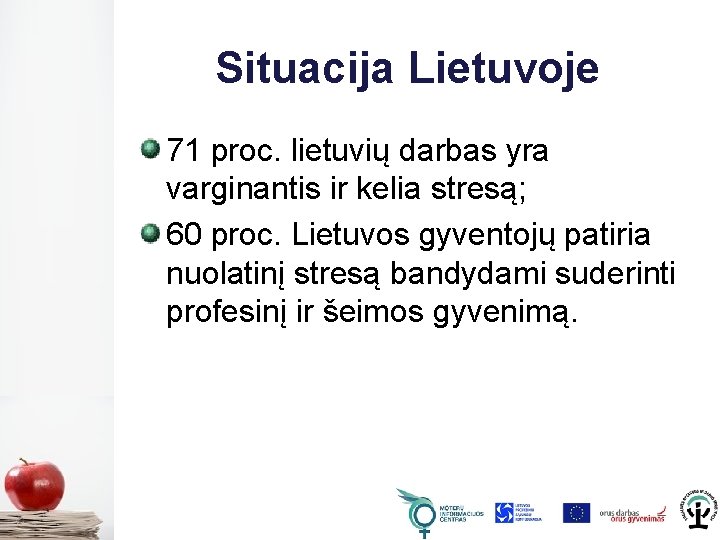 Situacija Lietuvoje 71 proc. lietuvių darbas yra varginantis ir kelia stresą; 60 proc. Lietuvos