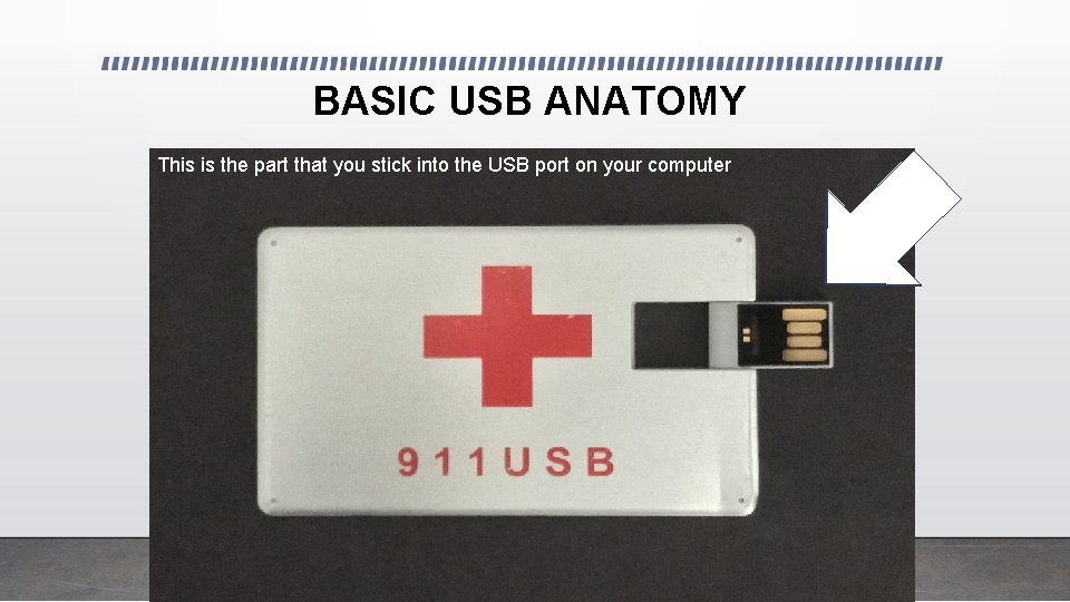 BASIC USB ANATOMY This is the part that you stick into the USB port