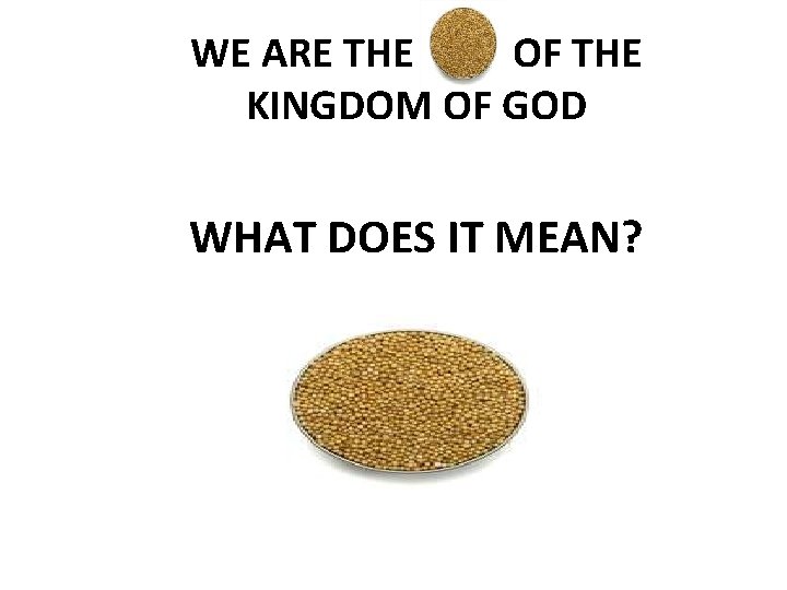 WE ARE THE OF THE KINGDOM OF GOD WHAT DOES IT MEAN? 