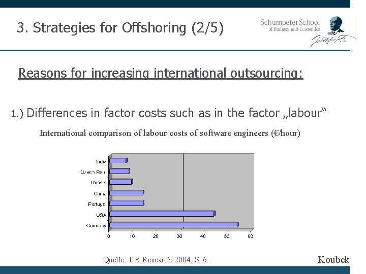 3. Strategies for Offshoring (2/5) Reasons for increasing international outsourcing: 1. ) Differences in