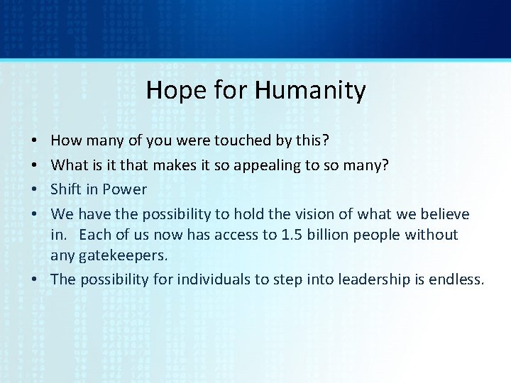 Hope for Humanity How many of you were touched by this? What is it