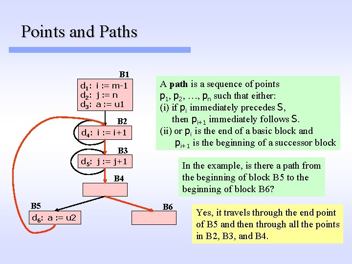 Points and Paths B 1 d 1: i : = m-1 d 2: j Points and Paths B 1 d 1: i : = m-1 d 2: j