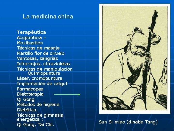 La medicina china Terapéutica Acupuntura – Moxibustión Técnicas de masaje Martillo flor de ciruelo