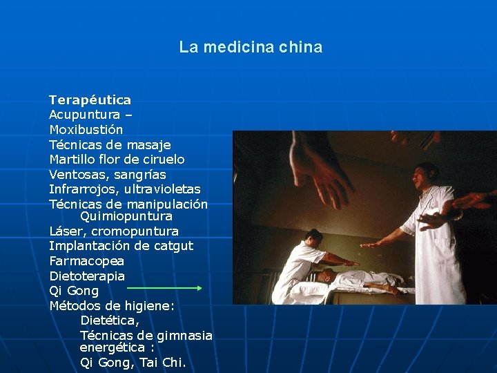 La medicina china Terapéutica Acupuntura – Moxibustión Técnicas de masaje Martillo flor de ciruelo