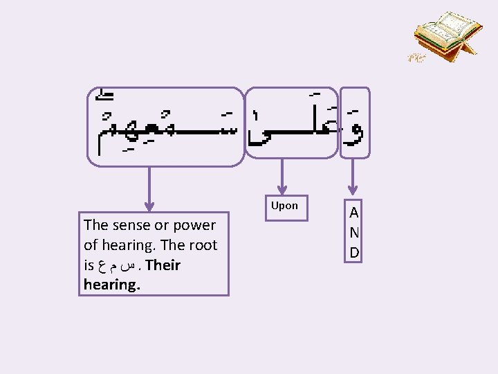 Upon The sense or power of hearing. The root is ﺱ ﻡ ﻉ. Their