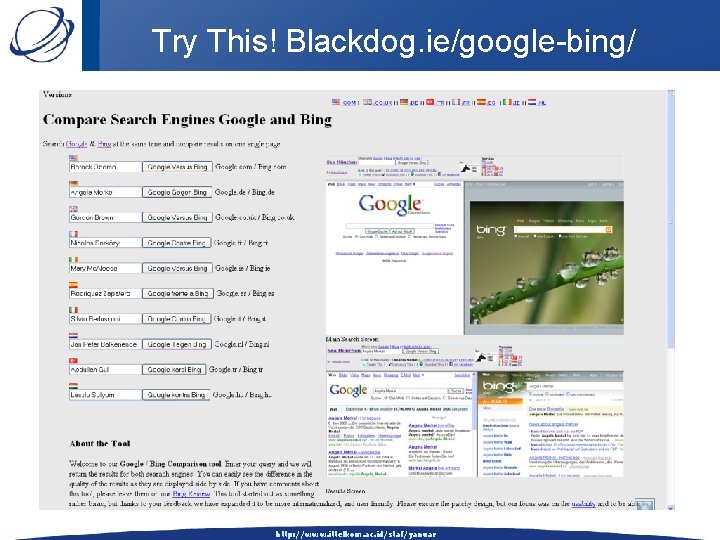 Try This! Blackdog. ie/google-bing/ http: //www. ittelkom. ac. id/staf/yanuar 