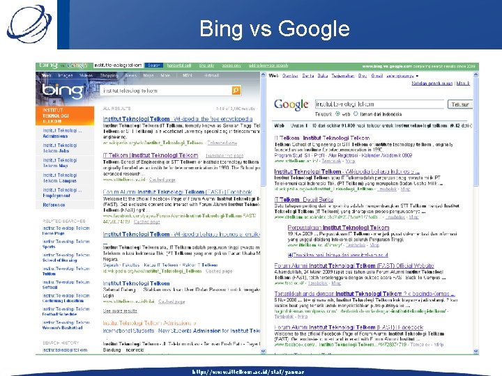 Bing vs Google http: //www. ittelkom. ac. id/staf/yanuar 