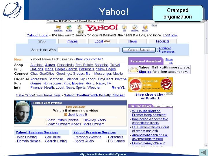 Yahoo! http: //www. ittelkom. ac. id/staf/yanuar Cramped organization 