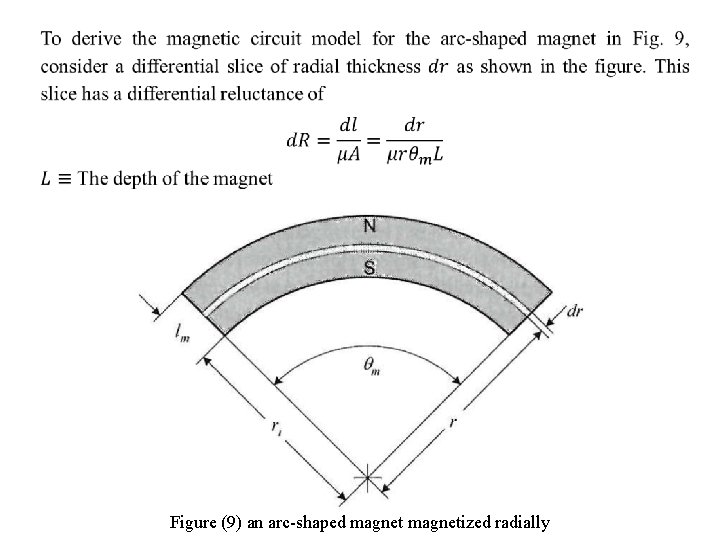 Figure (9) an arc-shaped magnetized radially 
