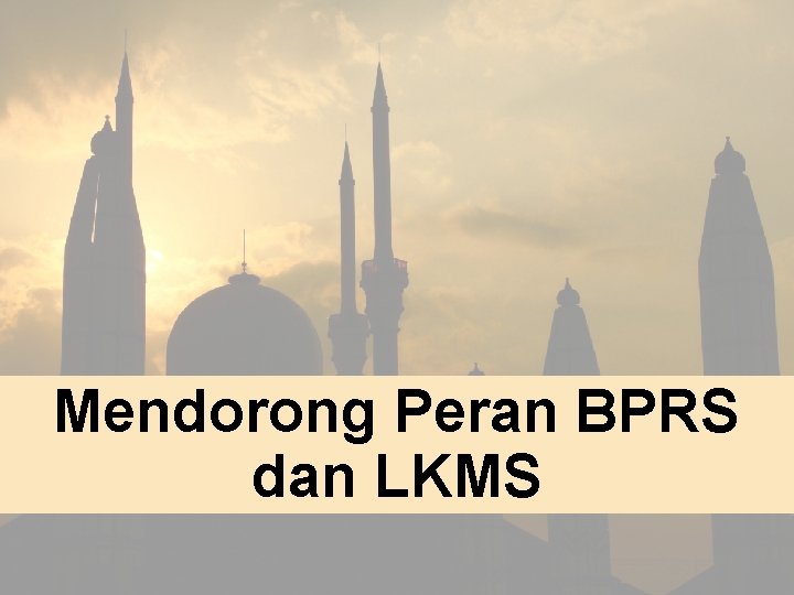 Mendorong Peran BPRS dan LKMS 