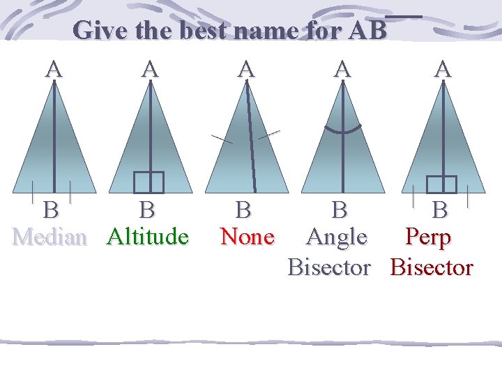 Give the best name for AB A A | | B B Median Altitude