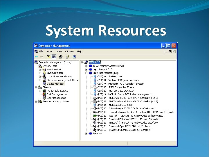 System Resources 