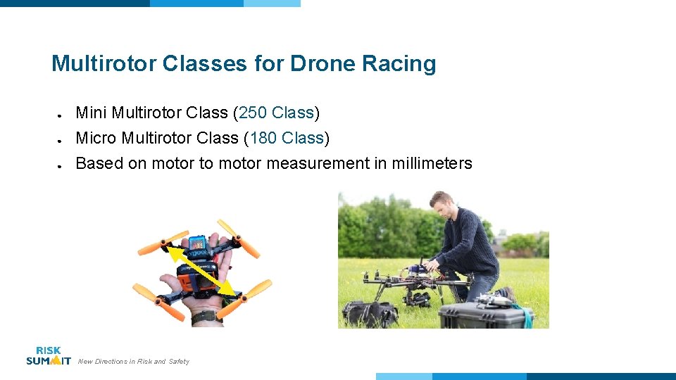 Multirotor Classes for Drone Racing ● ● ● Mini Multirotor Class (250 Class) Micro