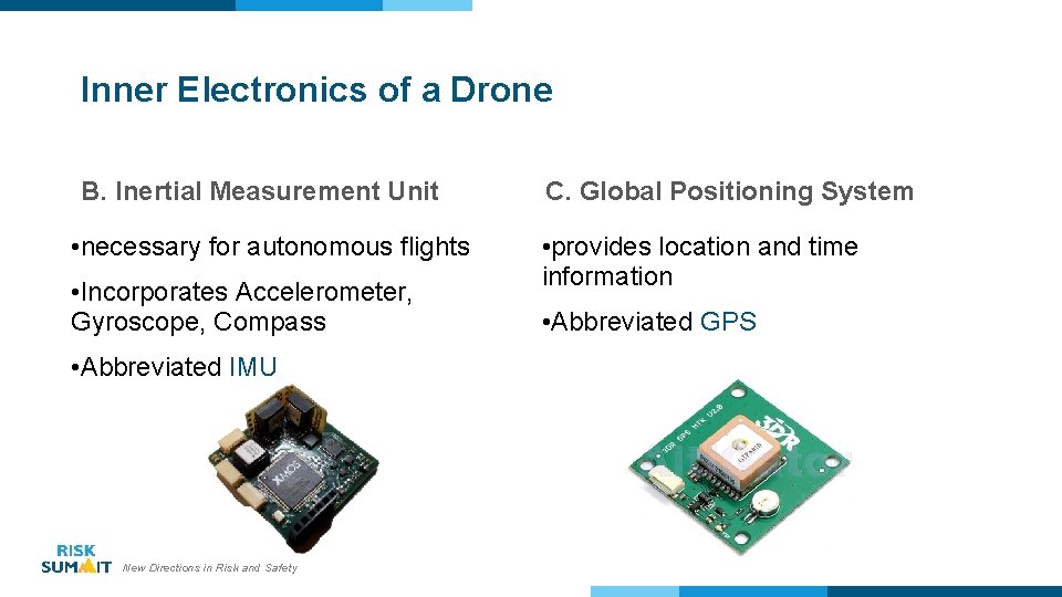 Inner Electronics of a Drone B. Inertial Measurement Unit • necessary for autonomous flights
